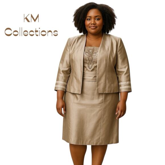 KM Collections by Milla Bell Mother of Bride/Groom Event Dress NWOT Size 18 - Picture 1 of 11